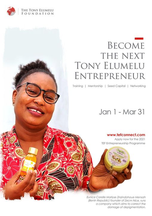 Apply now for the Tony Elumelu Foundation Entrepreneurship Programme